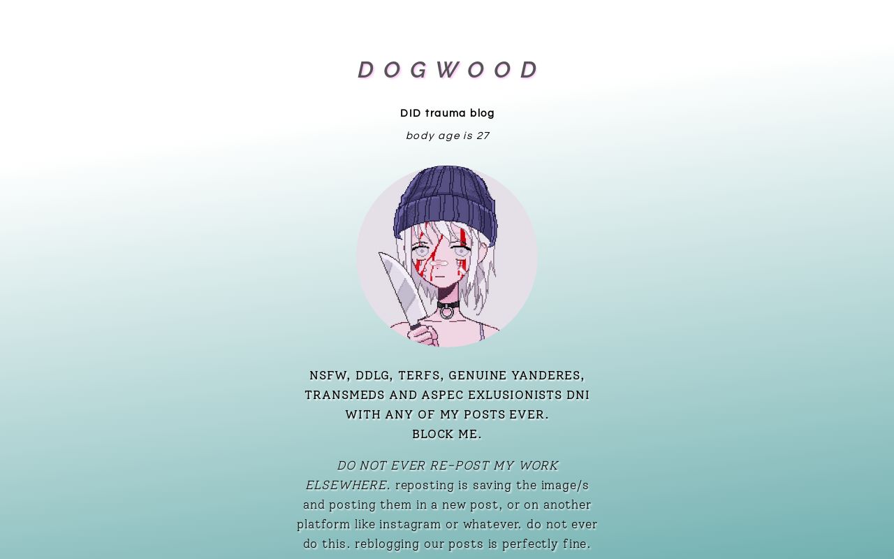 Carrd profile picture for @dogwood